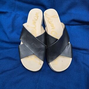 Sam Edelman Audrea, Black Leather criss cross sandals in Women's Size 8